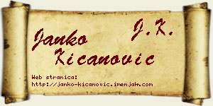 Janko Kićanović vizit kartica